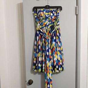 Vibrant Bubble Hem Strapless Dress
